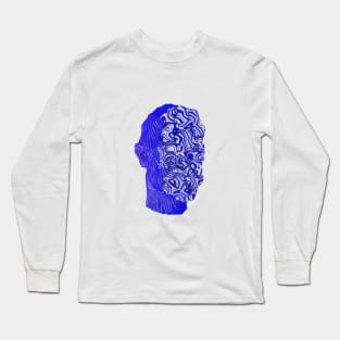 Trippy - 3D Model Blue Abstract Texture Long Sleeve T-Shirt